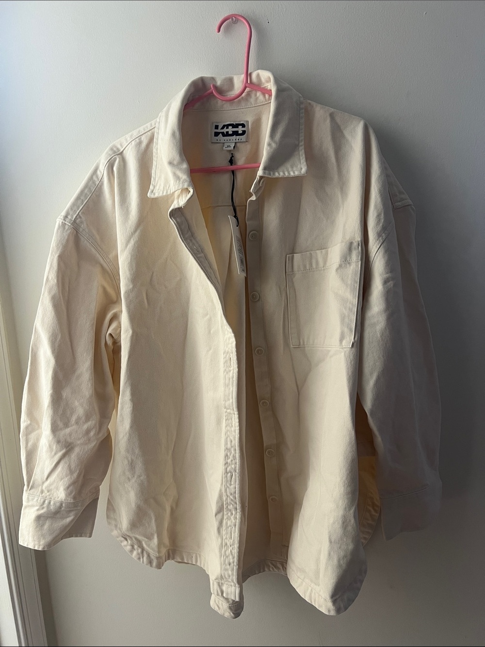 Unbranded Cream Oversized Button-Up Jacket